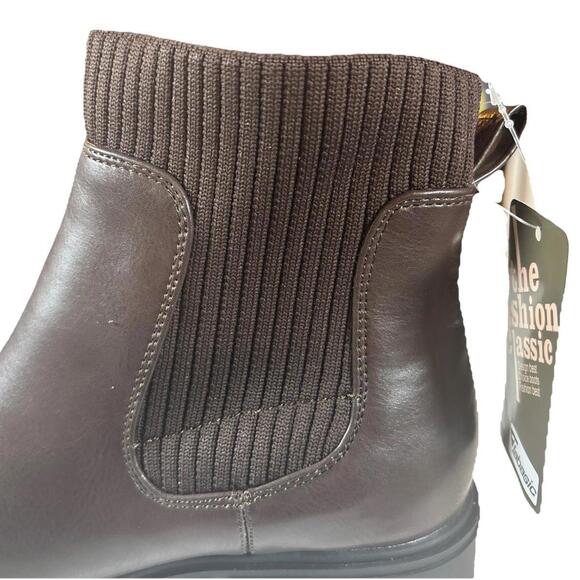 JABASIC (NEW) Women Chunky Ankle Boots Slip‎ on Chelsea Elastic Booties SZ 9 - Picture 2 of 10